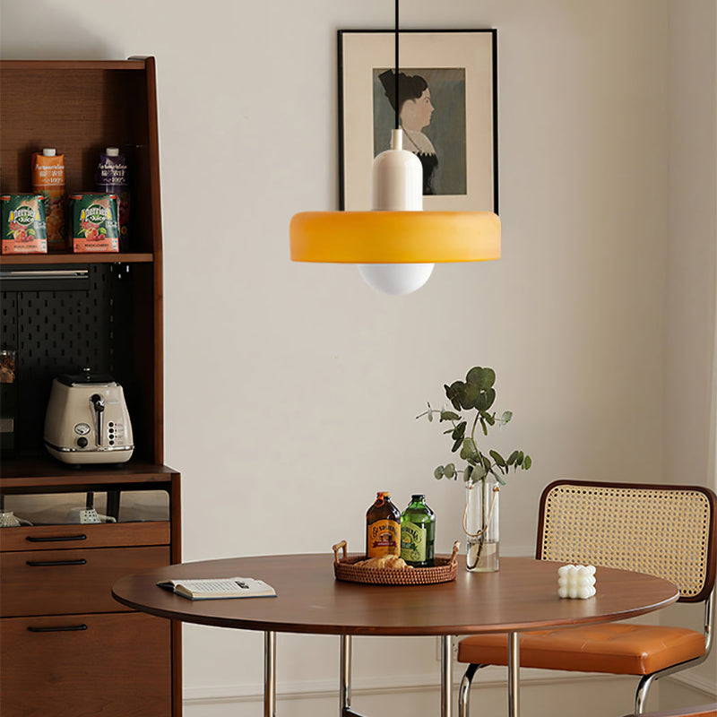 Bauhaus-Style Pendant Light With Glass and Metal Design