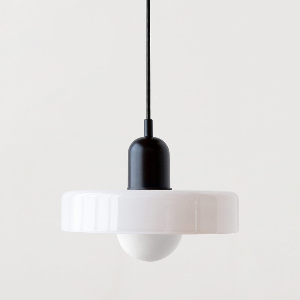Bauhaus-Style Pendant Light With Glass and Metal Design