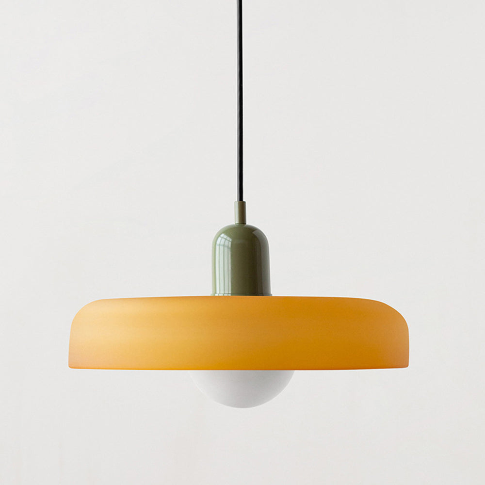 Bauhaus-Style Pendant Light With Glass and Metal Design