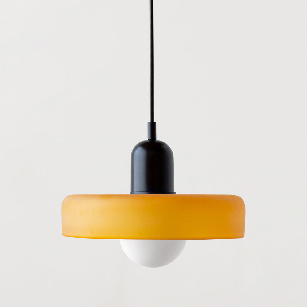 Bauhaus-Style Pendant Light With Glass and Metal Design