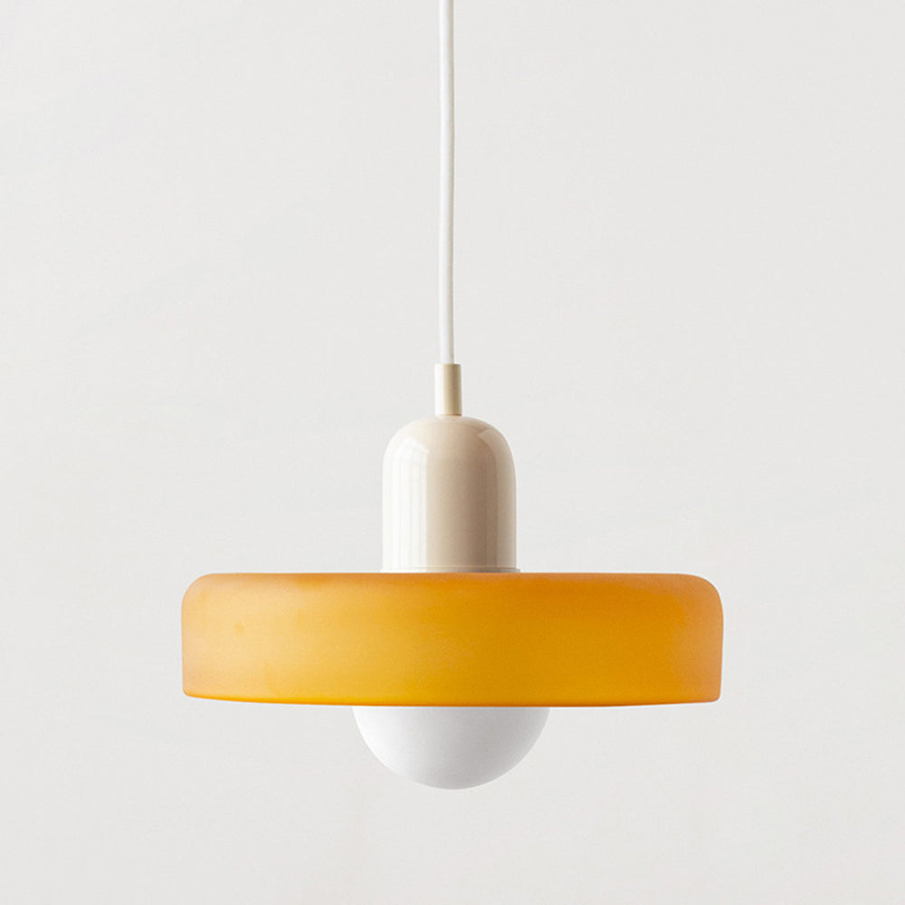 Bauhaus-Style Pendant Light With Glass and Metal Design