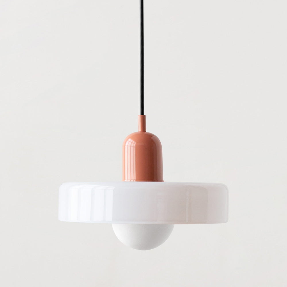 Bauhaus-Style Pendant Light With Glass and Metal Design