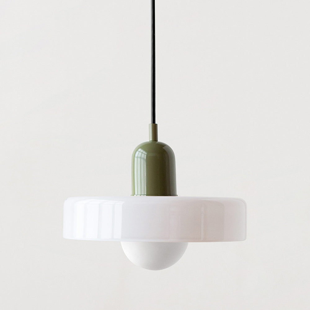 Bauhaus-Style Pendant Light With Glass and Metal Design