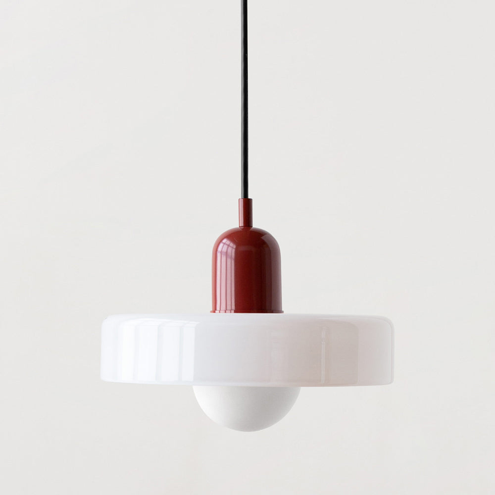 Bauhaus-Style Pendant Light With Glass and Metal Design