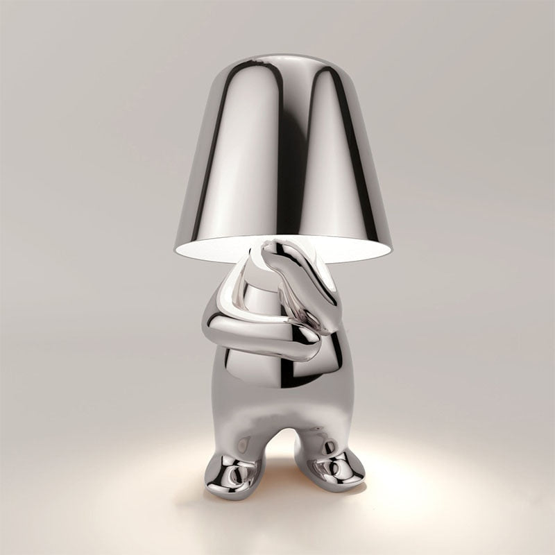 Cylindrical Table Lamp With Metal Shade