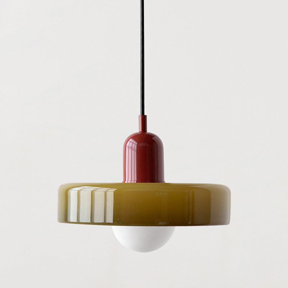 Bauhaus-Style Pendant Light With Glass and Metal Design