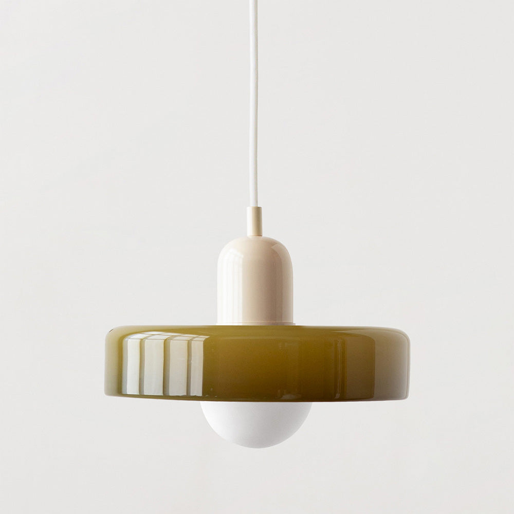 Bauhaus-Style Pendant Light With Glass and Metal Design