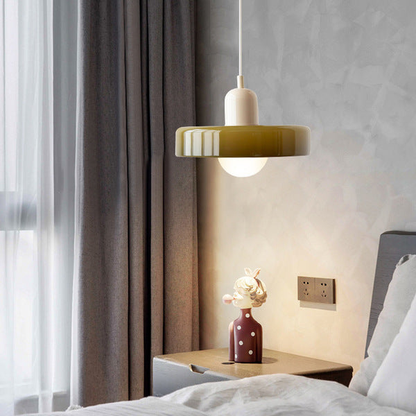 Bauhaus-Style Pendant Light With Glass and Metal Design