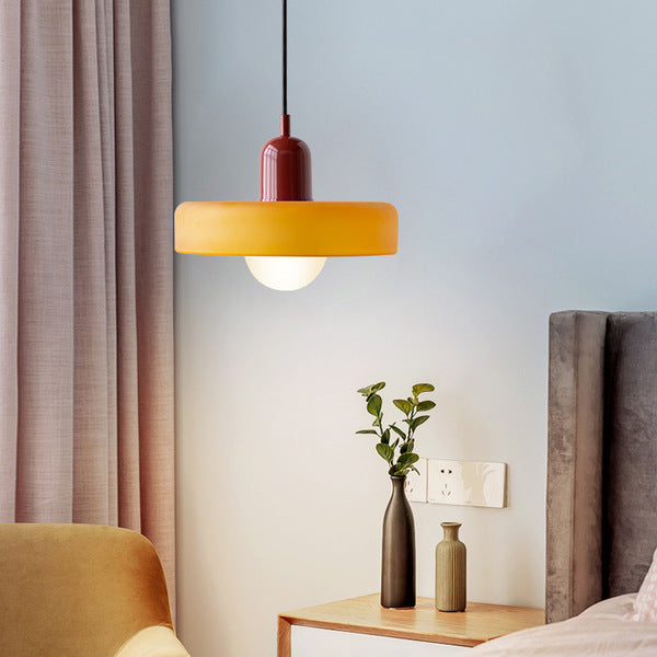 Bauhaus-Style Pendant Light With Glass and Metal Design