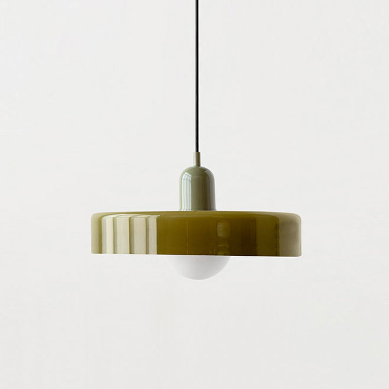 Bauhaus-Style Pendant Light With Glass and Metal Design