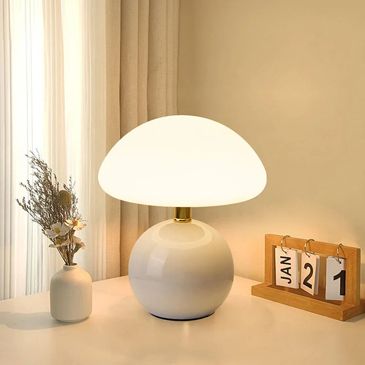 Mushroom-Style Table Lamp With Adjustable Light Tone