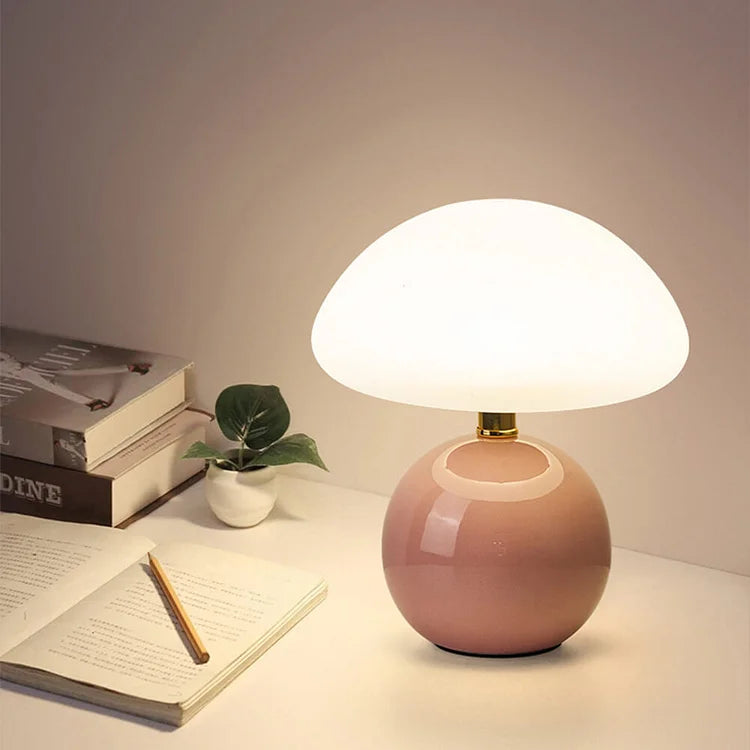 Mushroom-Style Table Lamp With Adjustable Light Tone