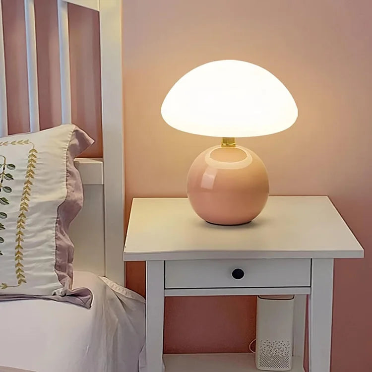 Mushroom-Style Table Lamp With Adjustable Light Tone