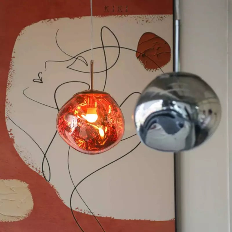 Sculptural Pendant Light With Irregular Globe Design