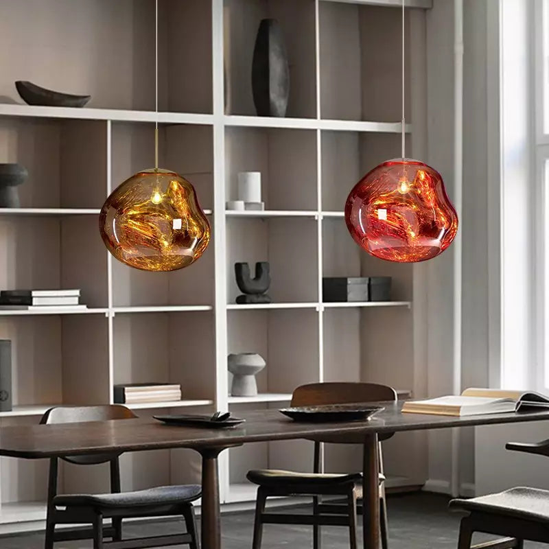Sculptural Pendant Light With Irregular Globe Design