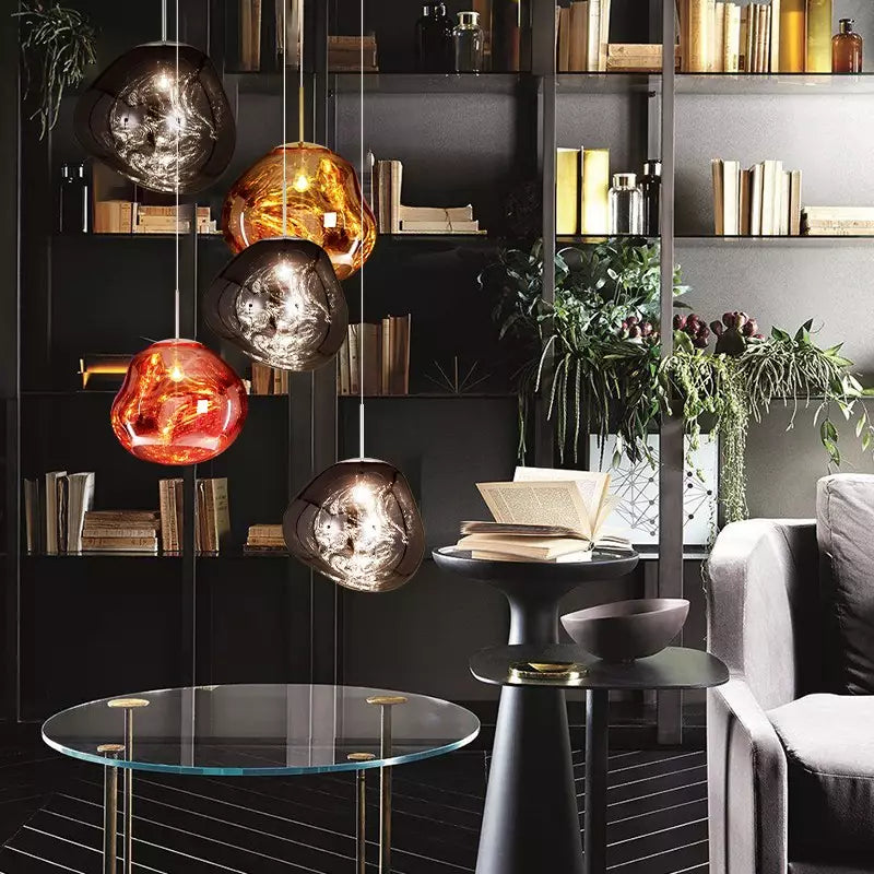 Sculptural Pendant Light With Irregular Globe Design